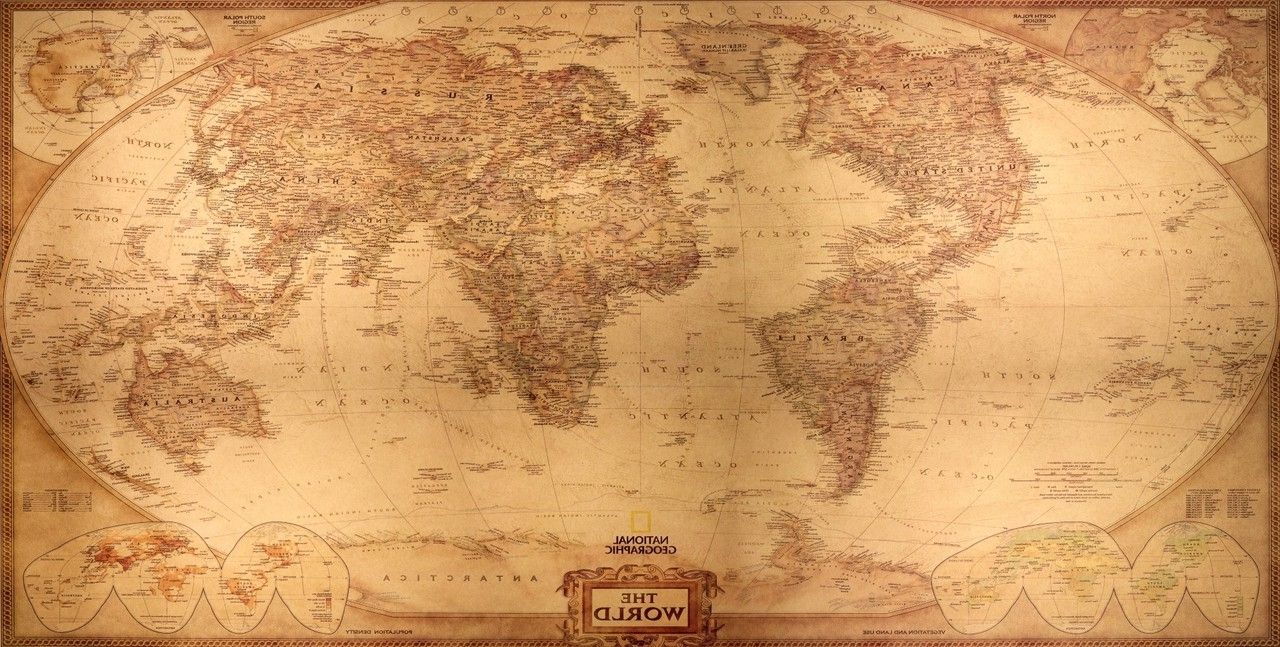 Most Popular Vintage Map Wall Art With Wall Art Design: Vintage Map Wall Art Amazing Design Collection (View 15 of 15)