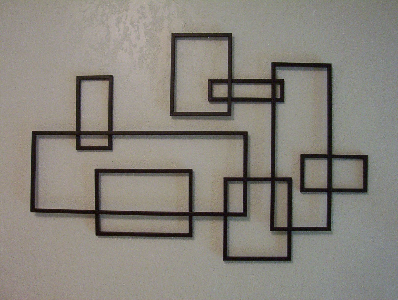 Most Recent Abstract Iron Wall Art Within Mid Century Modern ~ De Stijl Style Geometric Metal Wall Sculpture (View 3 of 15)