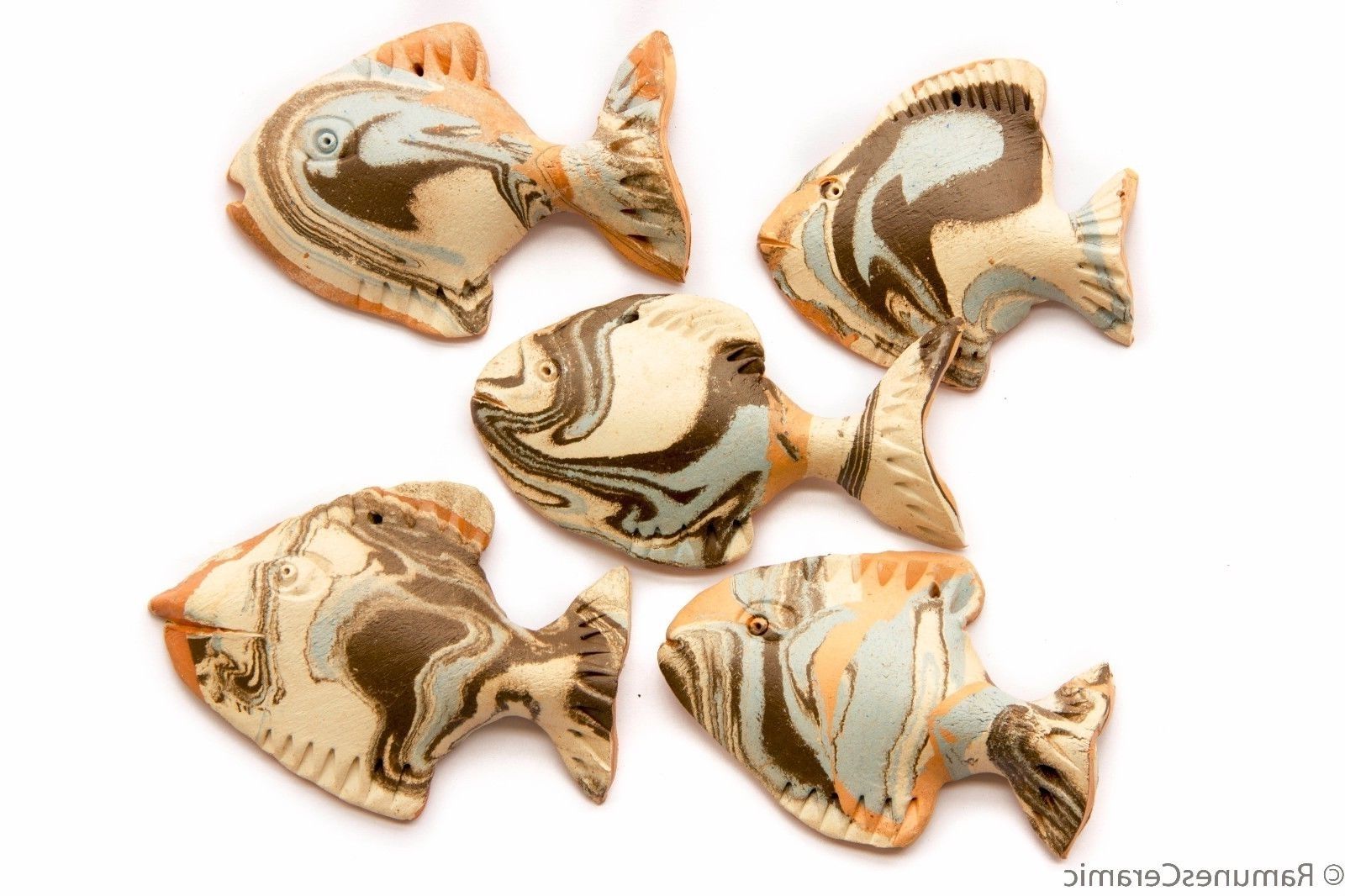 Most Recently Released 5p School Fish Ceramic 3d Wall Art Sculpture Beach Nautical Ocean Pertaining To Fish 3d Wall Art (View 13 of 15)