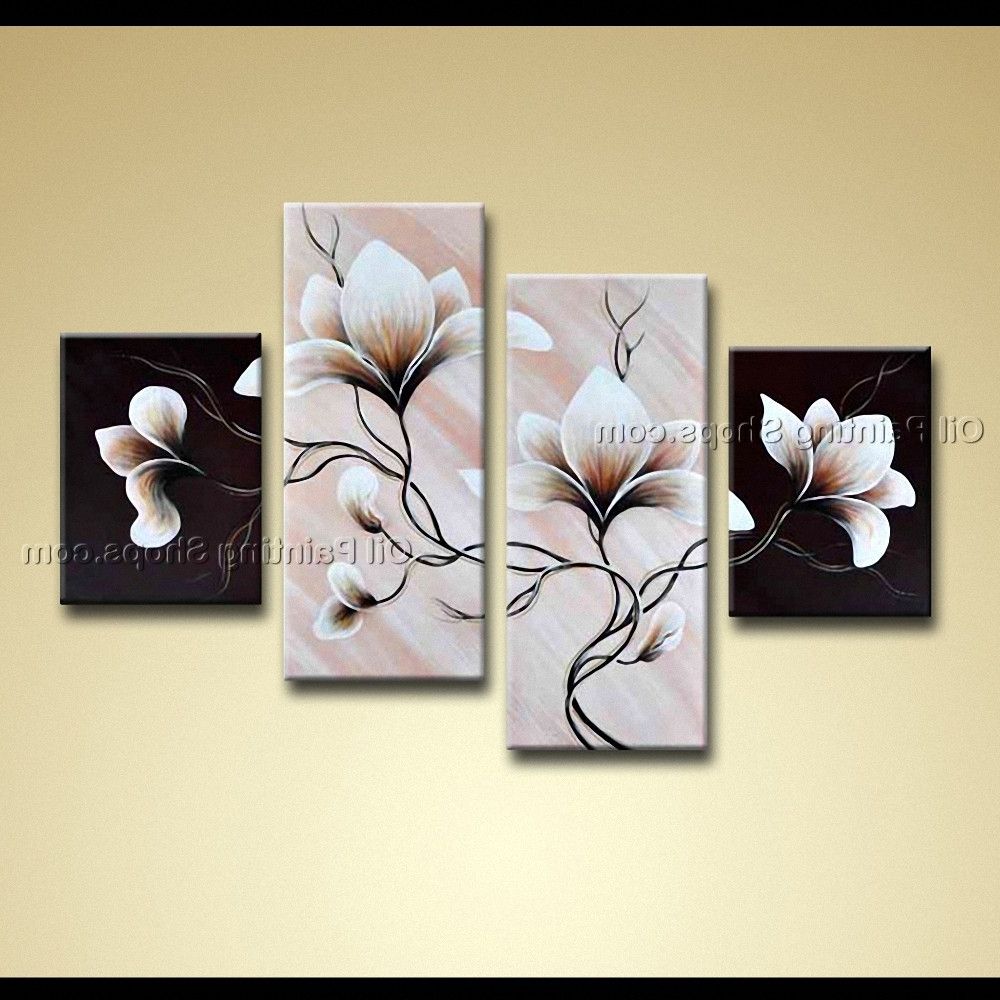 Most Recently Released Contemporary Wall Art Floral Painting Tulip Flower On Canvas Intended For Floral Wall Art Canvas (View 10 of 15)