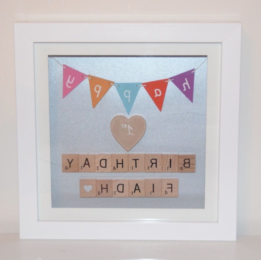 Most Recently Released Happy Birthday Wall Art For Birthday Personalised Scrabble Wall Art Photo Frame (View 6 of 15)