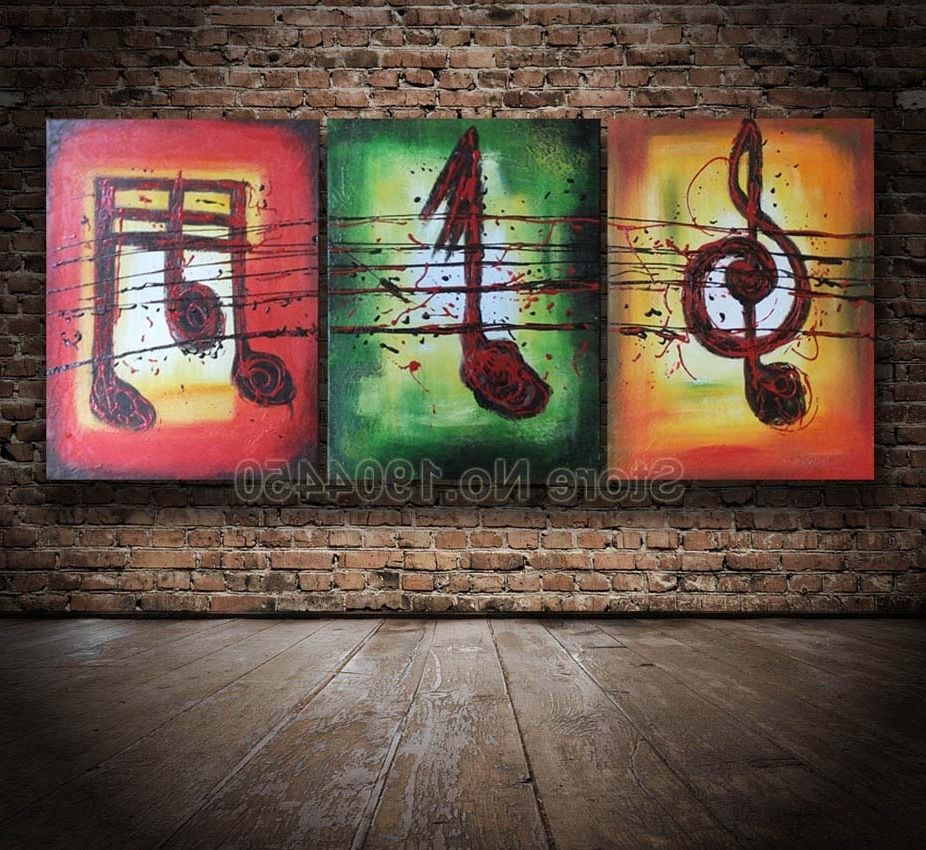 Most Recently Released Hi Q Framed Hand Painted Oil Painting On Canvas Set Huge Abstract With Regard To Abstract Music Wall Art (View 2 of 15)
