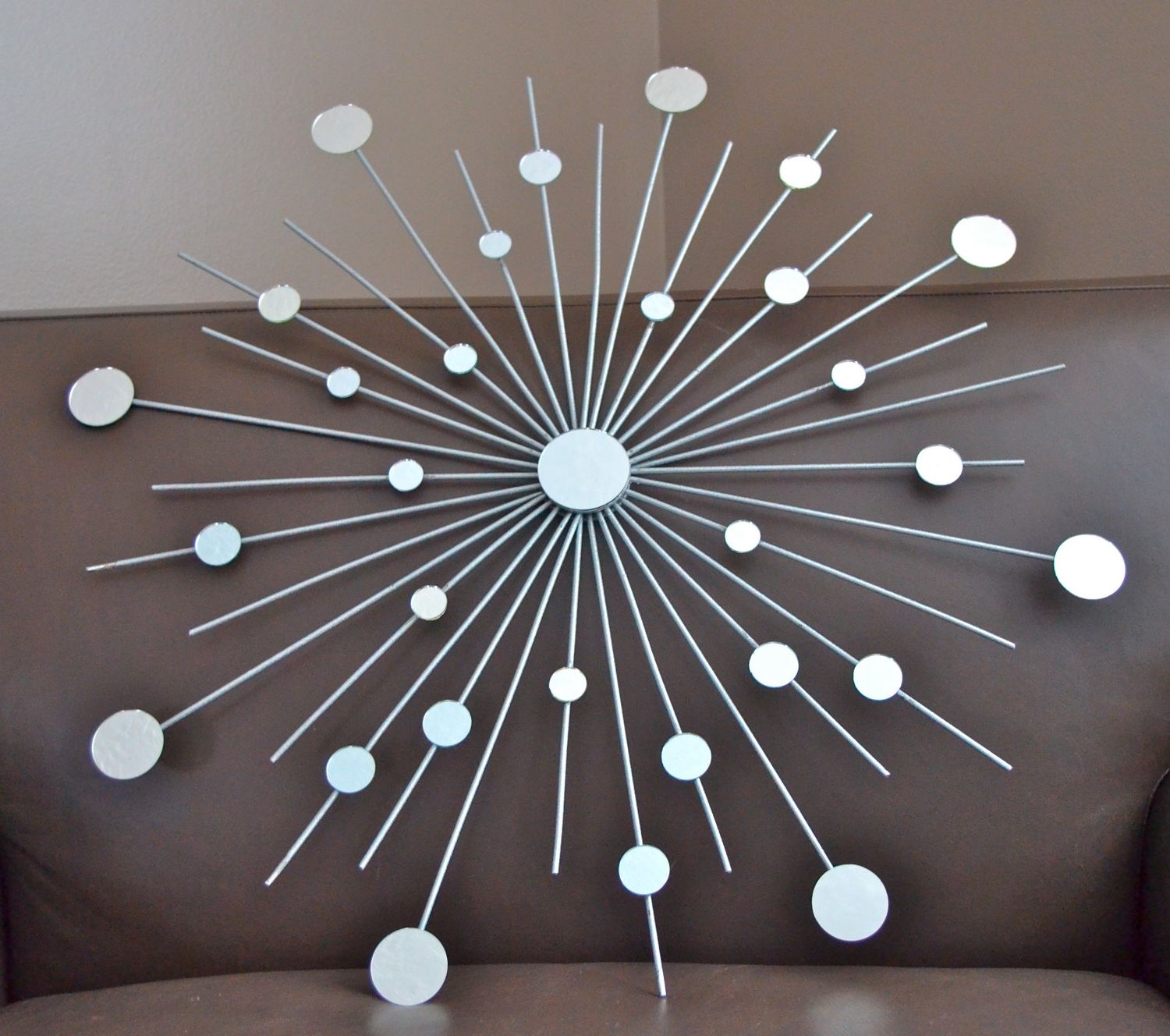 Most Recently Released Mirror Circles Wall Art Inside Decorative Round Wall Mirrors, Atomic Starburst Wall Decor Metal (View 9 of 15)