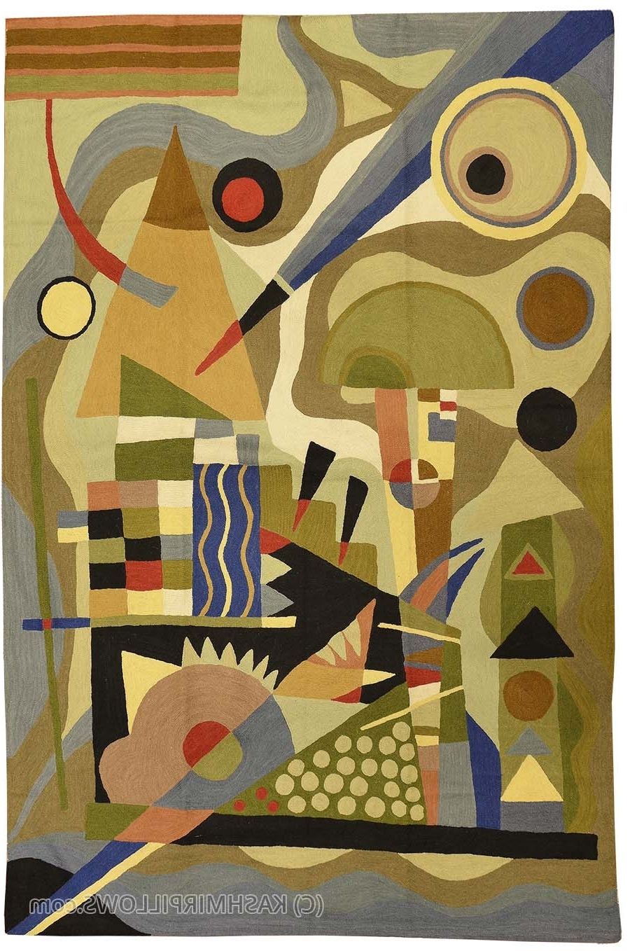 Most Up To Date Abstract Art Wall Hangings Regarding Kandinsky Abstract Composition Wool Rug / Wall Tapestry Hand (View 2 of 15)