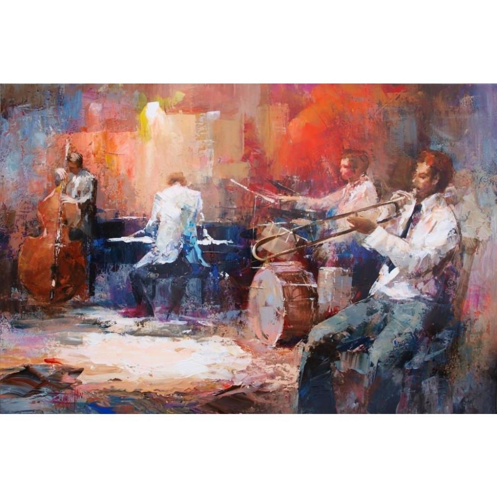 Most Up To Date Canvas Wall Art Music Jazz Band Willem Haenraets Canvas Oil In Abstract Jazz Band Wall Art (View 2 of 15)