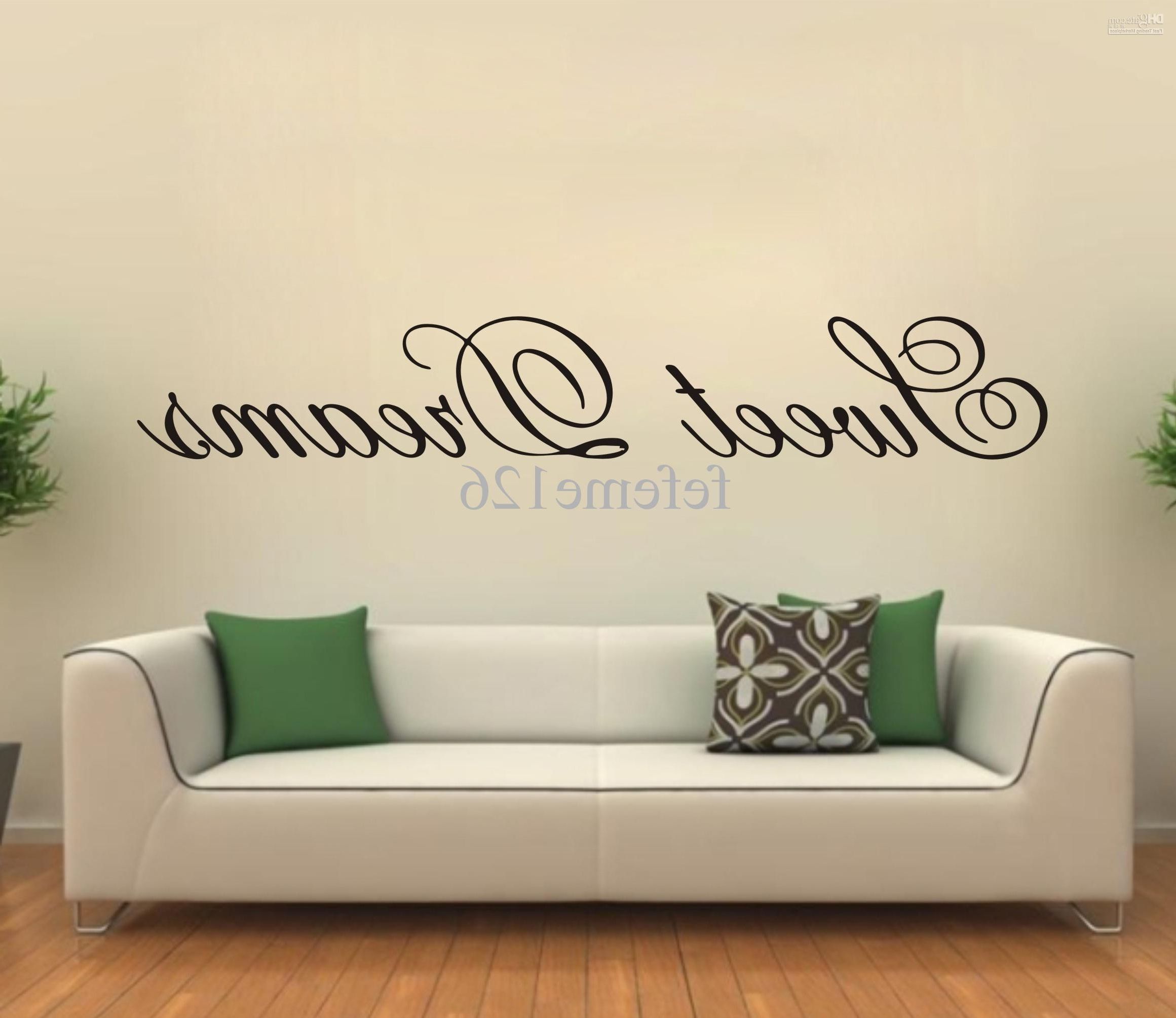 Most Up To Date Decorative 3d Wall Art Stickers Inside Modern Wall Sticker Sweet Dreams Vinyl Art Mural Living Room (View 15 of 15)