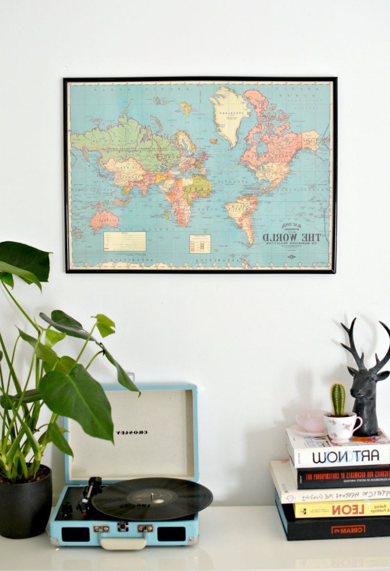 Most Up To Date Framed World Map Wall Art With Diy World Map Wall Art (View 8 of 15)