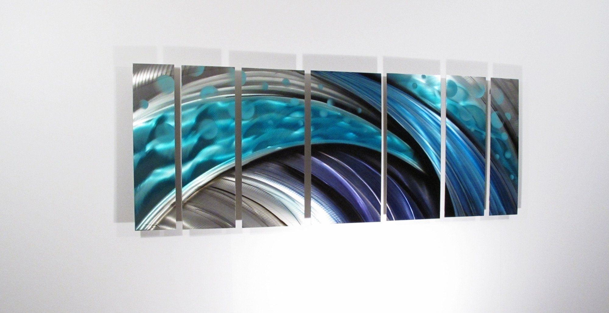 Most Up To Date Fun Metal Abstract Wall Art Circle Bubble Wave Shaped Find This With Regard To Teal Metal Wall Art (View 1 of 15)