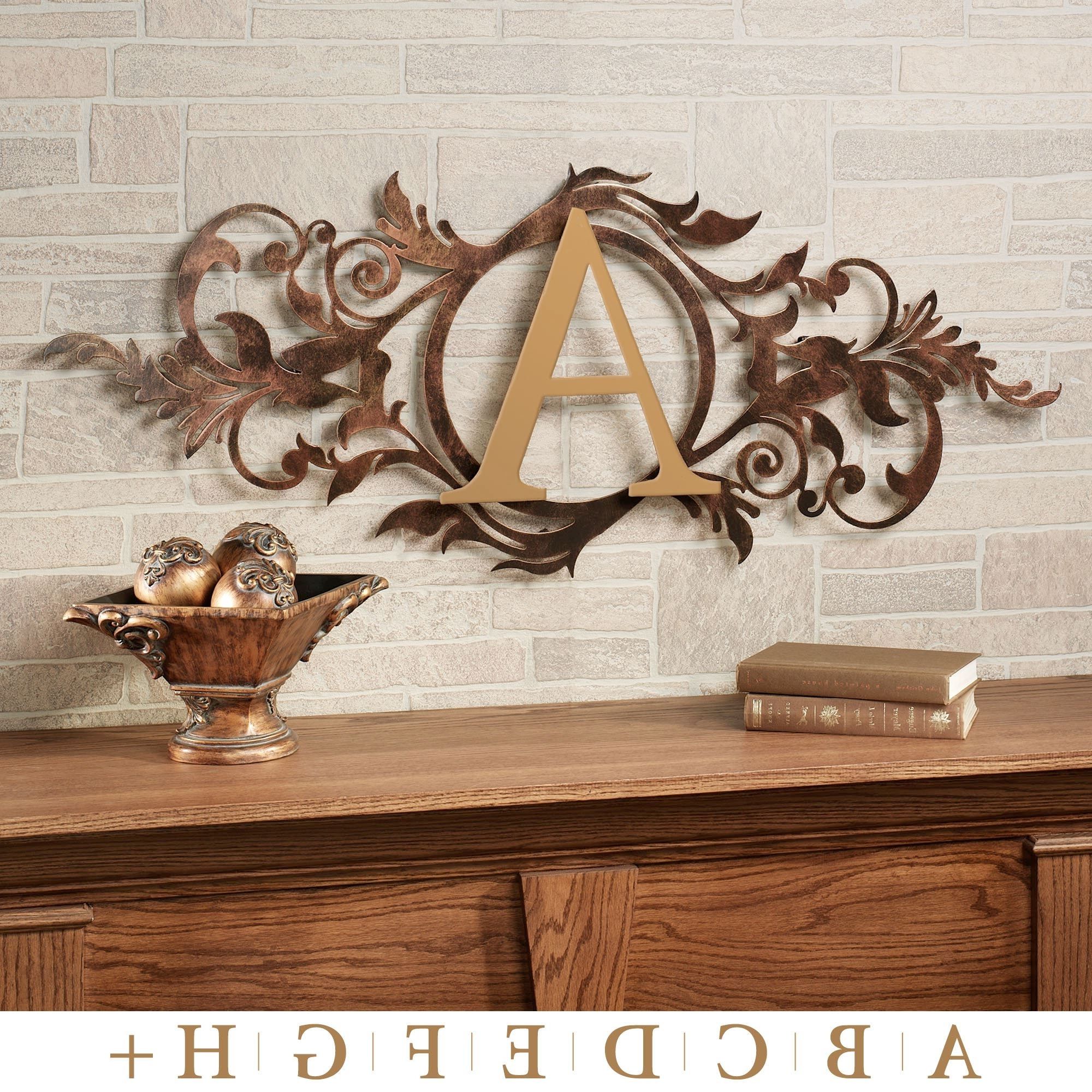 Most Up To Date Horizontal Metal Wall Art With Regard To Meglynn Monogram Horizontal Metal Wall Art Sign (View 1 of 15)