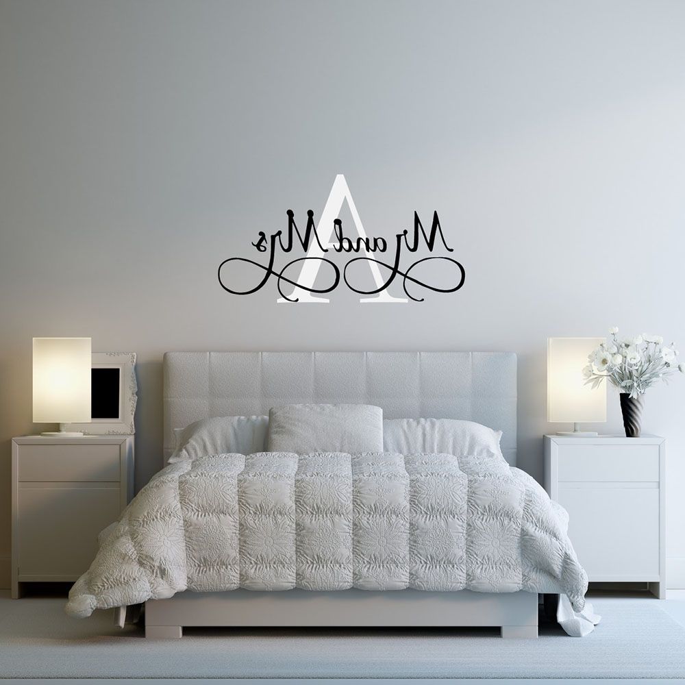 Mr And Mrs Wall Art Throughout Well Known Mr & Mrs Wall Stickers Custom Name Vinyl Wall Decals Bedroom Wall (View 4 of 15)
