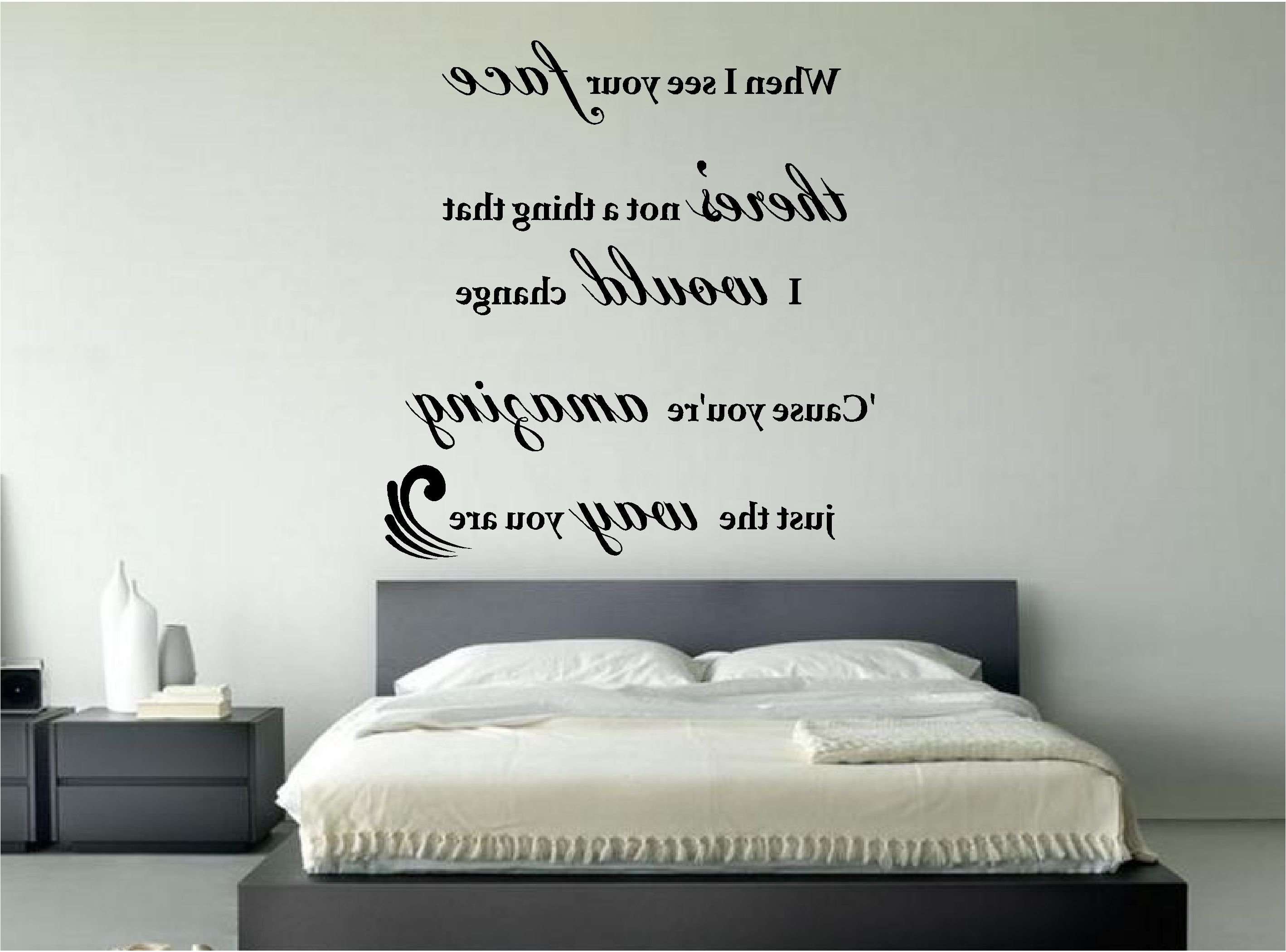 Music Lyrics Wall Art With Preferred Bedroom : Bedroom Amazing Wall Decal Quotes For Decorating Ideas (View 6 of 15)