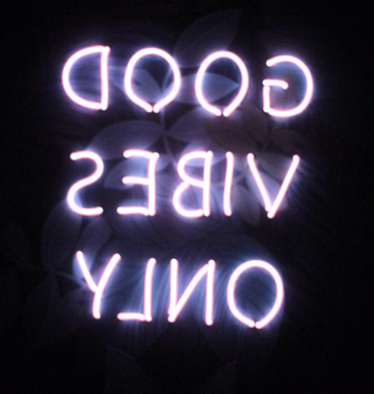 Neon Light Wall Art With Regard To Well Liked Good Vibes Only Neon Sign Pink Glow Light Wall Tropical Leaves (View 14 of 15)