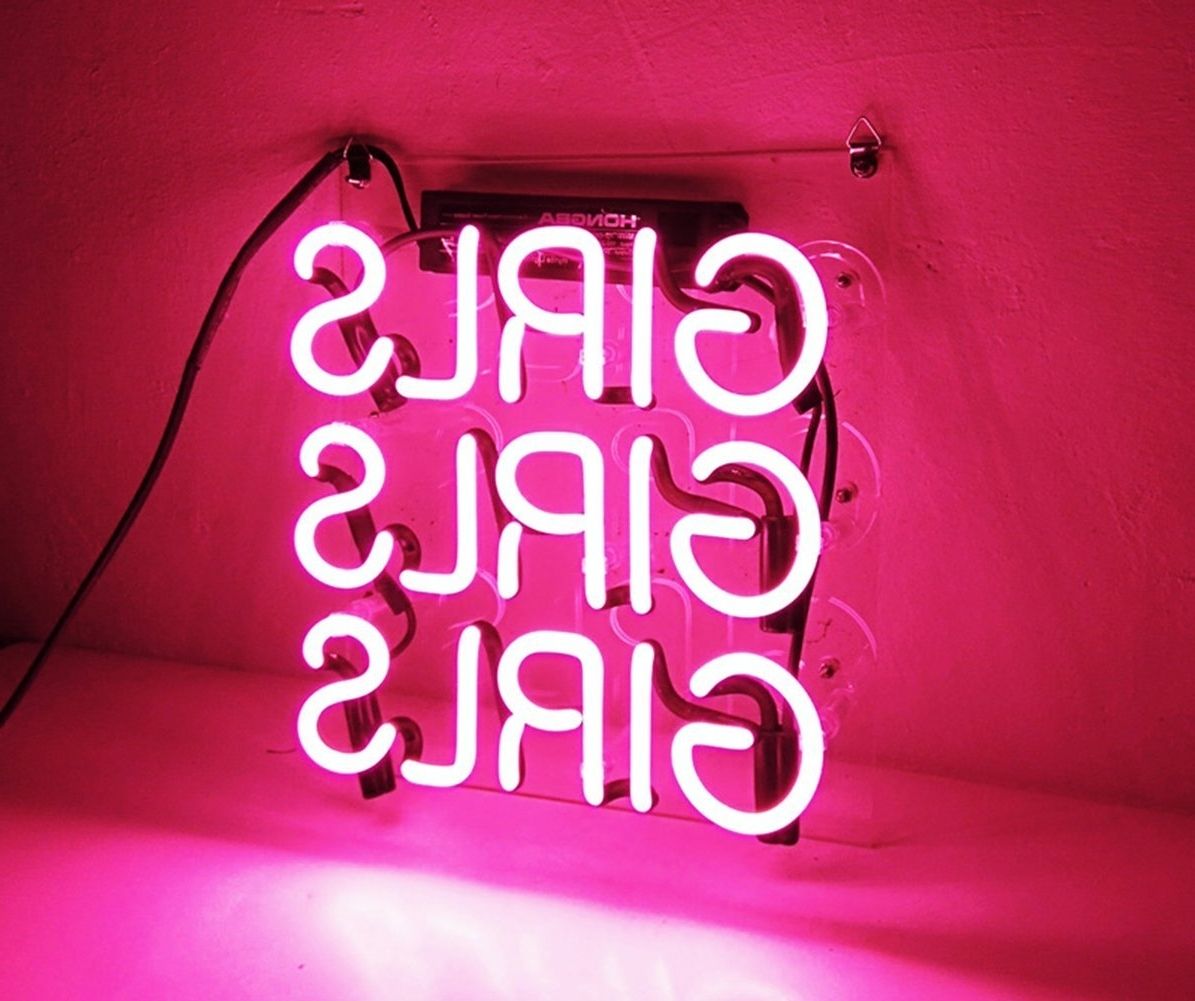 Neon Light Wall Art Within Latest Kukuu Beer Neon Sign Pink Girls 12" X  (View 7 of 15)