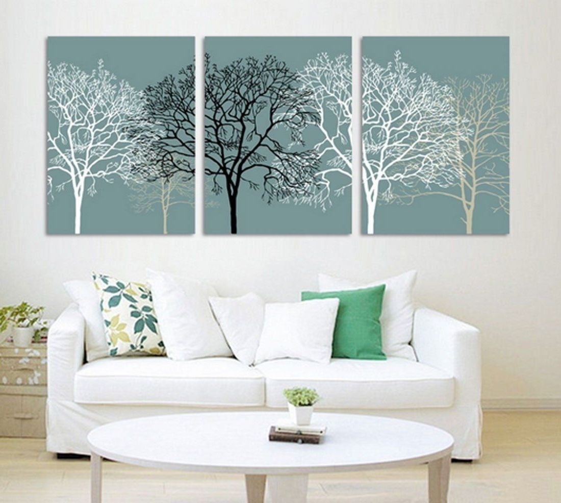 Newest Black And Teal Wall Art Within Amazon – Hot Sell 3 Panels 40 X 60 Cm Modern Wall Painting (View 14 of 15)