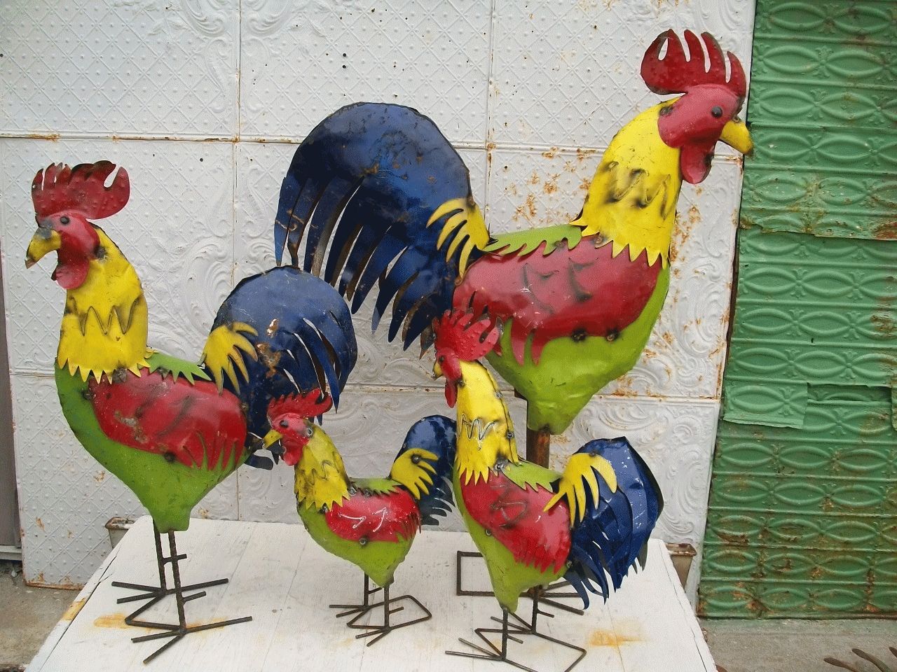 Newest Colorful Metal Roosters – Smaller Sizes For Metal Rooster Wall Art (View 10 of 15)