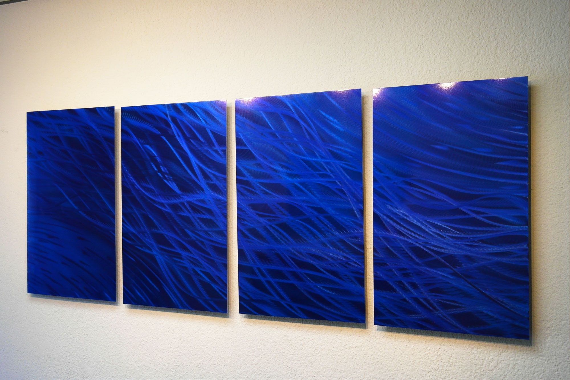 Ocean Dark Blue – Metal Wall Art Abstract Sculpture Modern Decor For Well Known Light Abstract Wall Art (View 10 of 15)