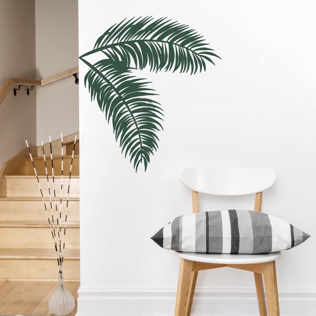 Palm Leaf Wall Decor Pertaining To Well Liked Very Attractive Design Palm Tree Wall Art With Leaves Decal (View 1 of 15)