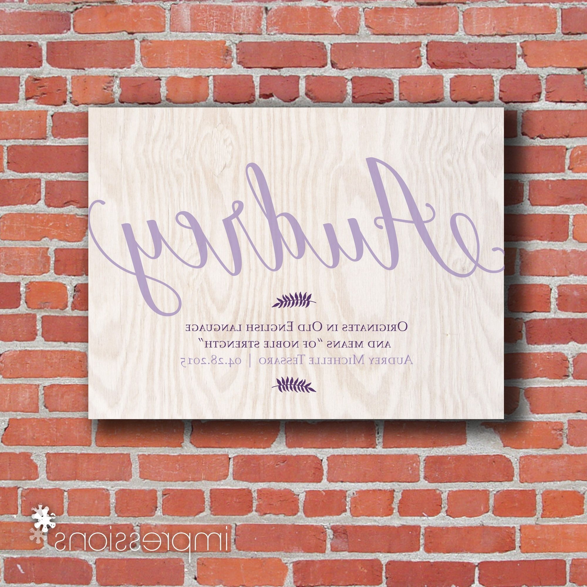 Personalized Baby Name Wall Decor • Walls Decor Intended For Widely Used Personalized Nursery Wall Art (View 10 of 15)