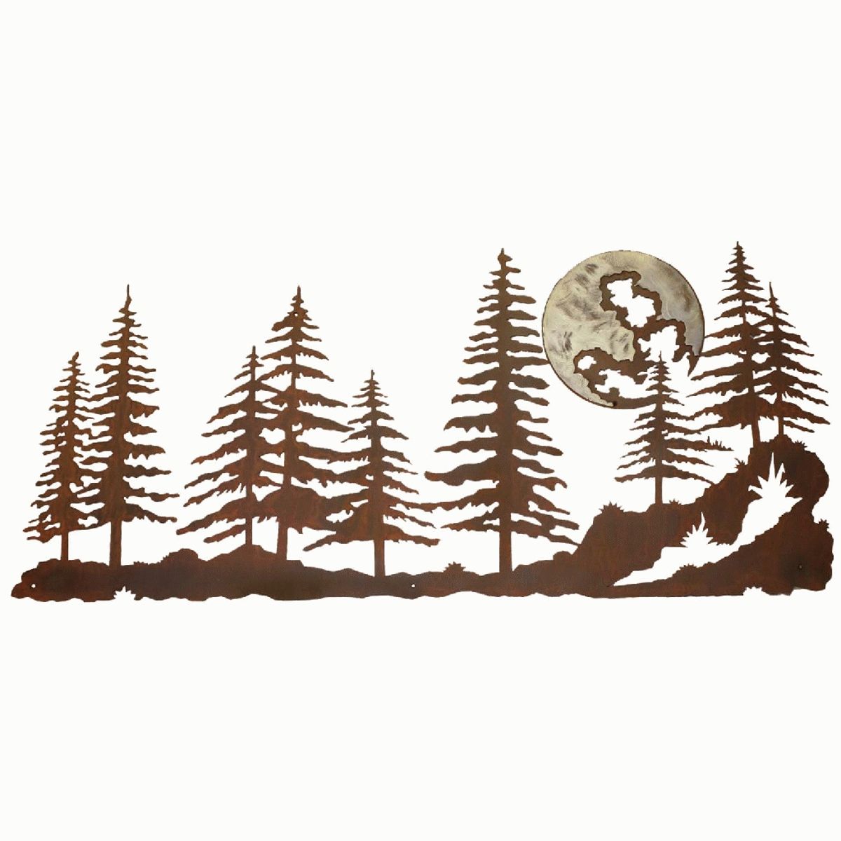 Pine Tree Metal Wall Art Inside Well Liked Pine Forest Burnished Metal Wall Art (View 5 of 15)