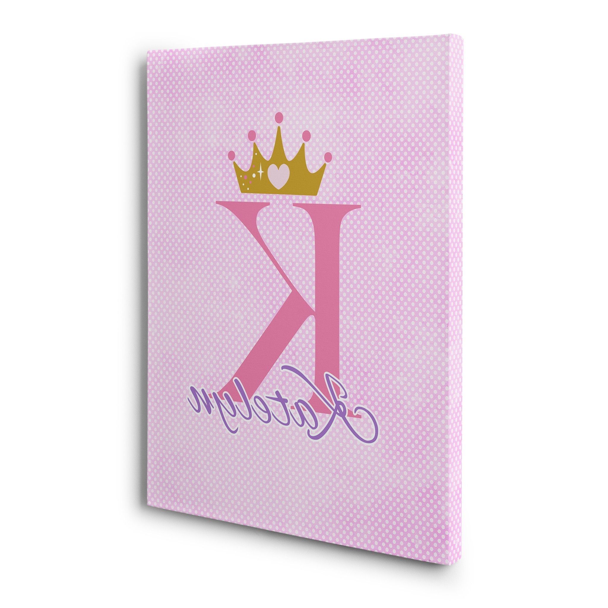 Pink Polka Dot Customized Princess Canvas (View 1 of 15)