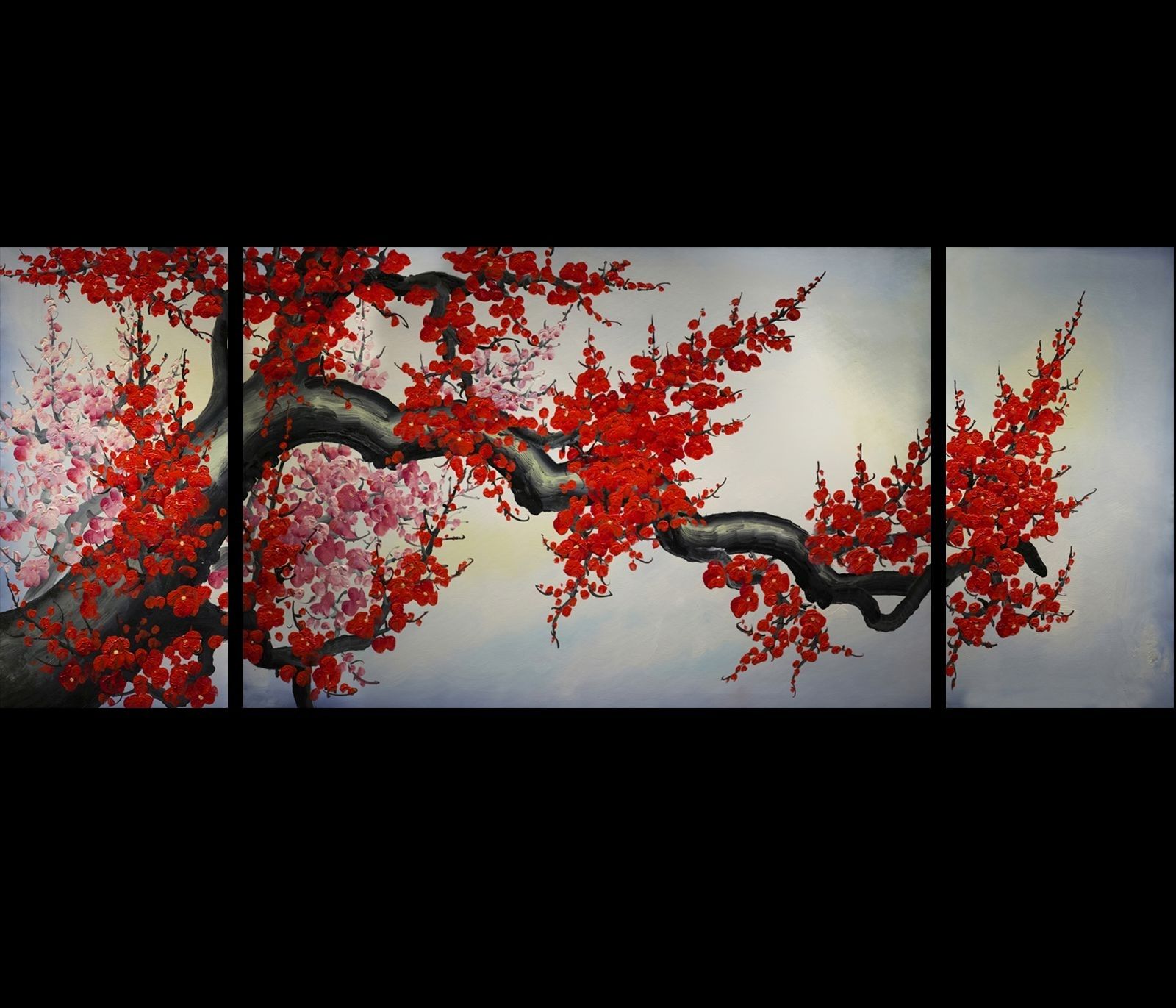 Popular Abstract Cherry Blossom Wall Art In Modern Wall Art Décor Japanese Cherry Blossom Painting (View 8 of 15)