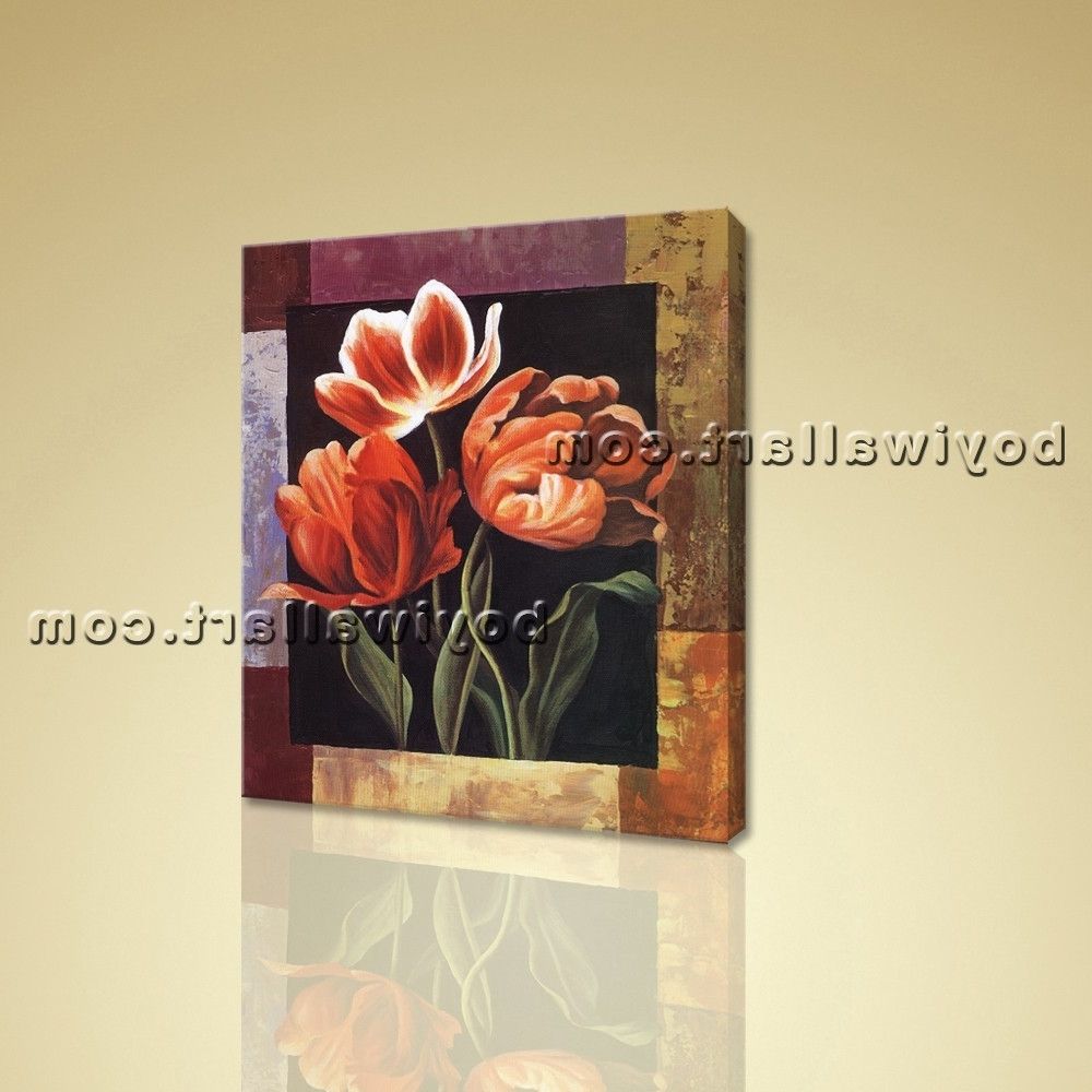 Popular Floral & Plant Wall Art Regarding Abstract Floral Canvas Print Flower Wall Art For Bedroom Home Decor (View 8 of 15)