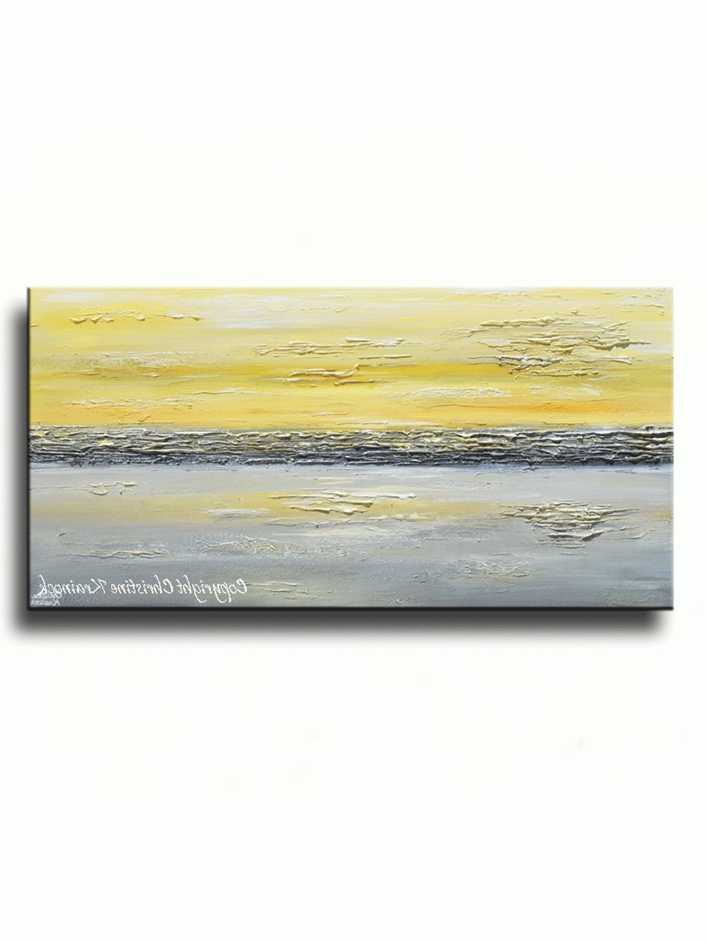 Popular Giclee Print Art Abstract Painting Yellow Grey Wall Art Coastal With Regard To Abstract Horizon Wall Art (View 1 of 15)