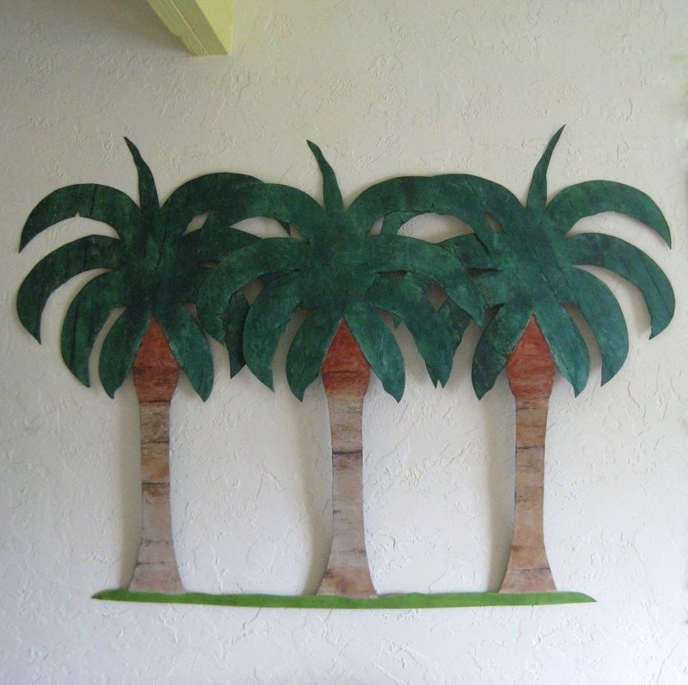Popular Hand Crafted Handmade Upcycled Metal Extra Large Palm Tree Wall Within Palm Tree Metal Art (View 1 of 15)