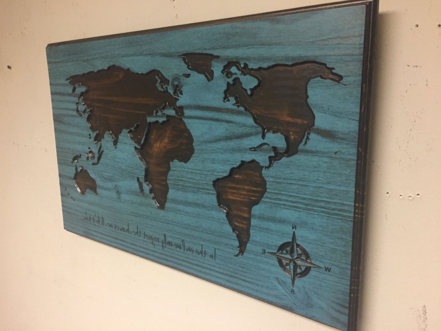 Popular Wooden World Map Wall Art Intended For Wooden World Map, Map Wall Art, Large Carved Map, Vintage Map (View 3 of 15)