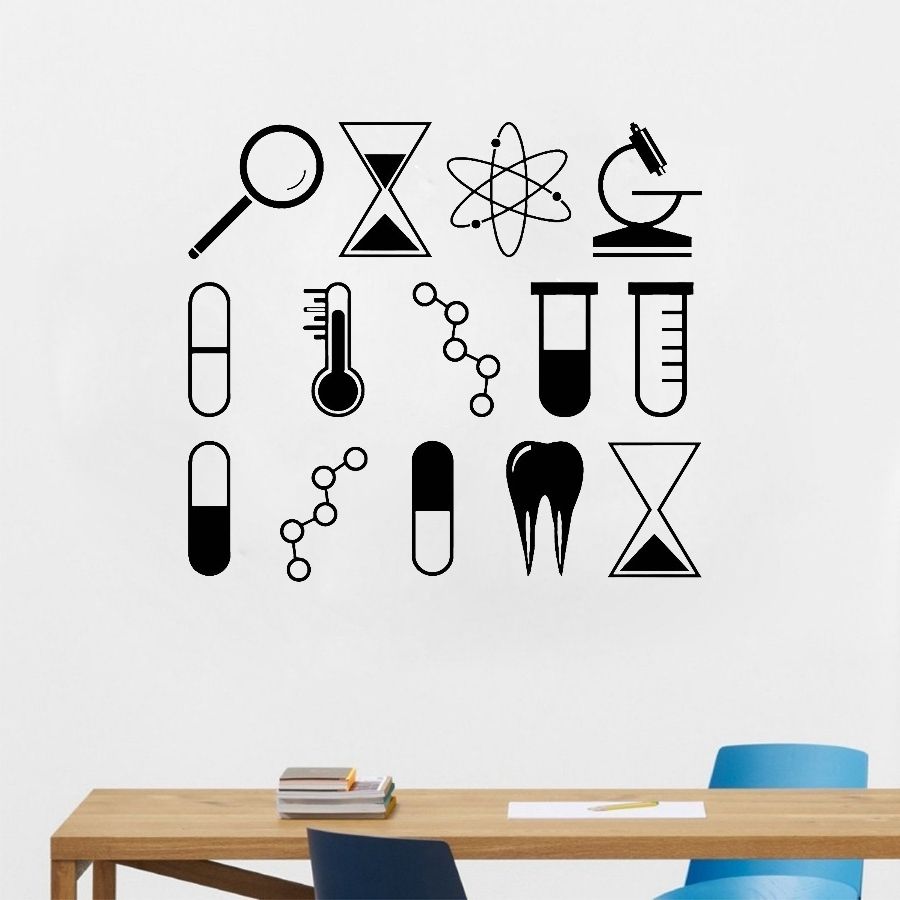 Preferred Classroom Vinyl Wall Art Pertaining To Diy Removable Science Wall Art Stickers University School (View 14 of 15)