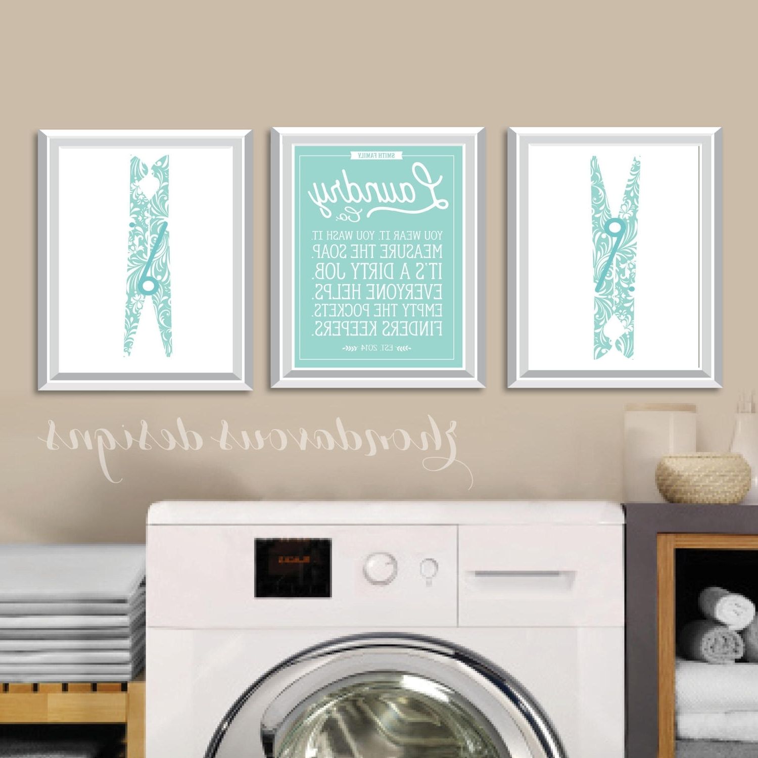Preferred Laundry Room Art Print. Farmhouse Decor (View 1 of 15)
