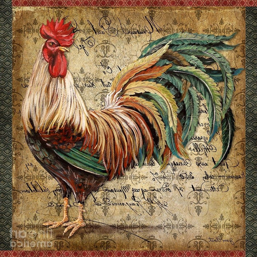 Proud Rooster B Painting – Proud Rooster B Fine Art Print For 2018 Metal Rooster Wall Art (View 6 of 15)