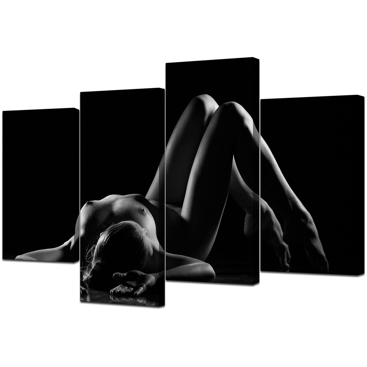 Recent Large Black And White Wall Art Intended For Sensual Canvas Art In Black & White For Your Bedroom (View 8 of 15)