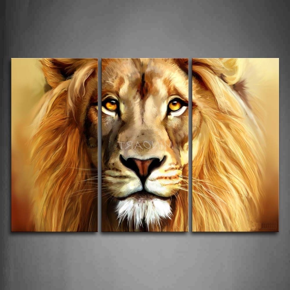 Recent Lion Wall Art With Wall Art Design Ideas: Multi Panel Lion Wall Art Combination (Photo 5 of 15)