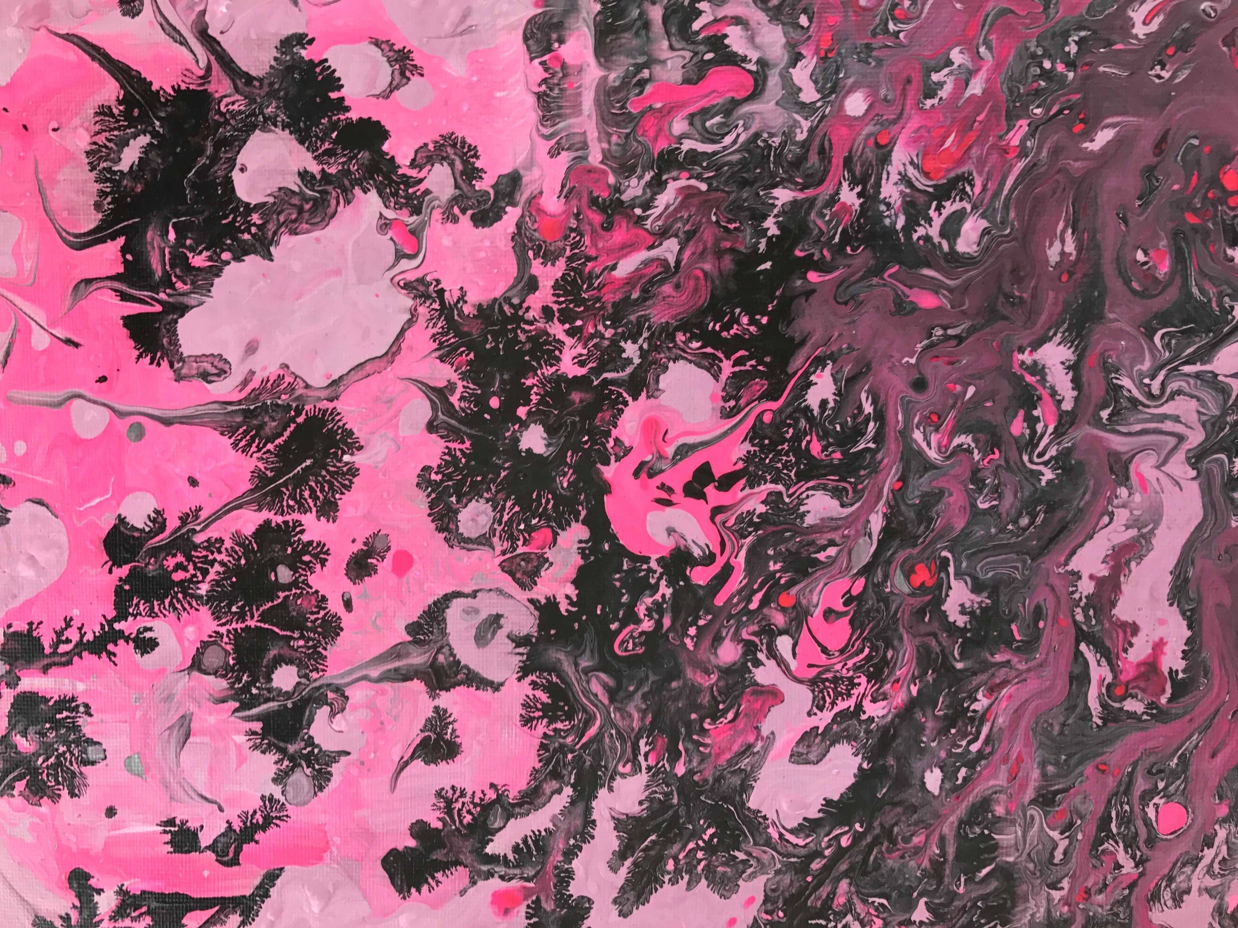 Recent Neon Pink Fluid , Original Abstract, Marble Painting, Liquid With Abstract Neon Wall Art (View 14 of 15)