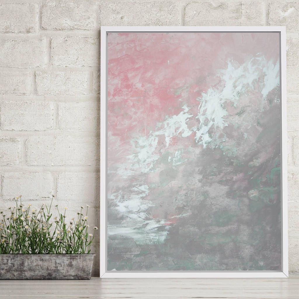 Recent Pink And Grey Wall Art With Regard To Clara Foxlore' Framed Giclée Abstract Canvas Print Art (View 4 of 15)