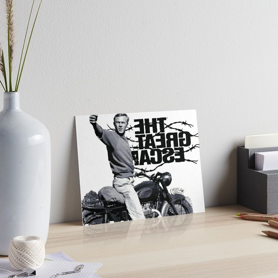 Recent Steve Mcqueen Wall Art For Steve Mcqueen The Great Escape Triumph Tr6 Motorcycle" Art Boards (View 9 of 15)