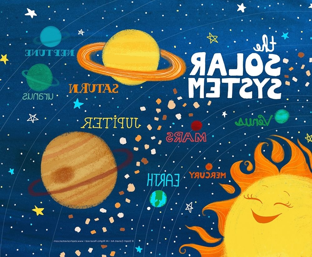 Solar System Wall Art With Well Known Solar System Wall Art – Steph Calvert Art (View 1 of 15)