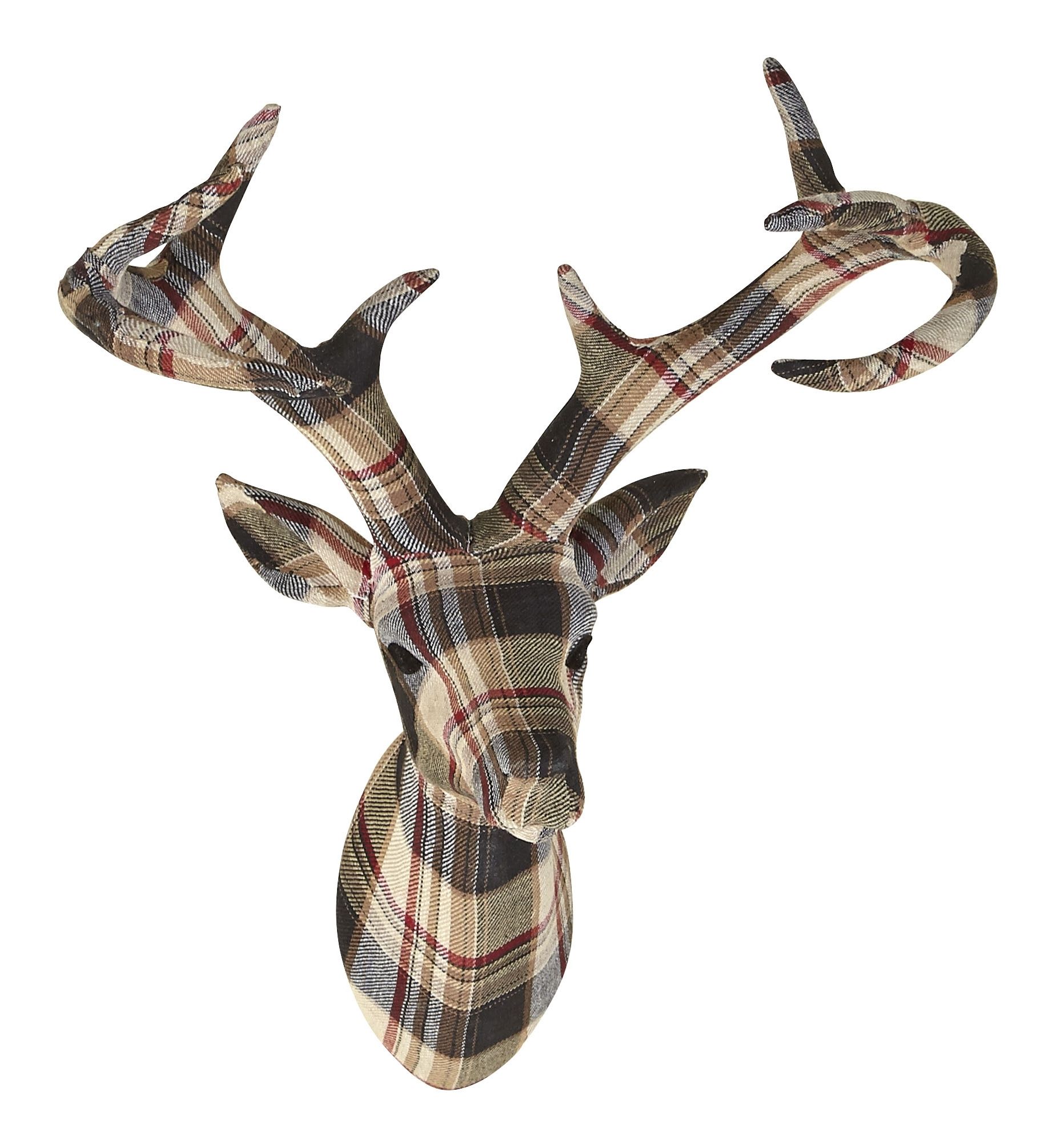 Stags Head Wall Art In Most Recent Tartan Stag Head With Fabric Finish – Arthouse (View 7 of 15)