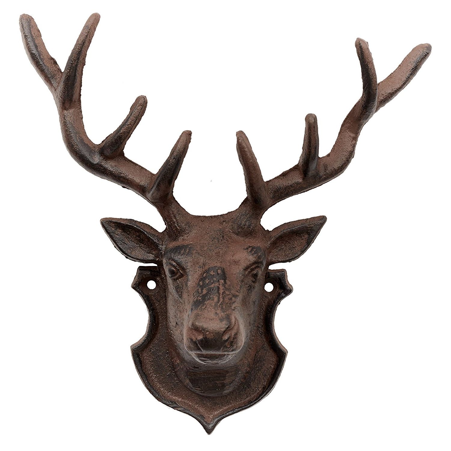 Stags Head Wall Decoration, Cast Iron Garden Ornament: Amazon (View 14 of 15)