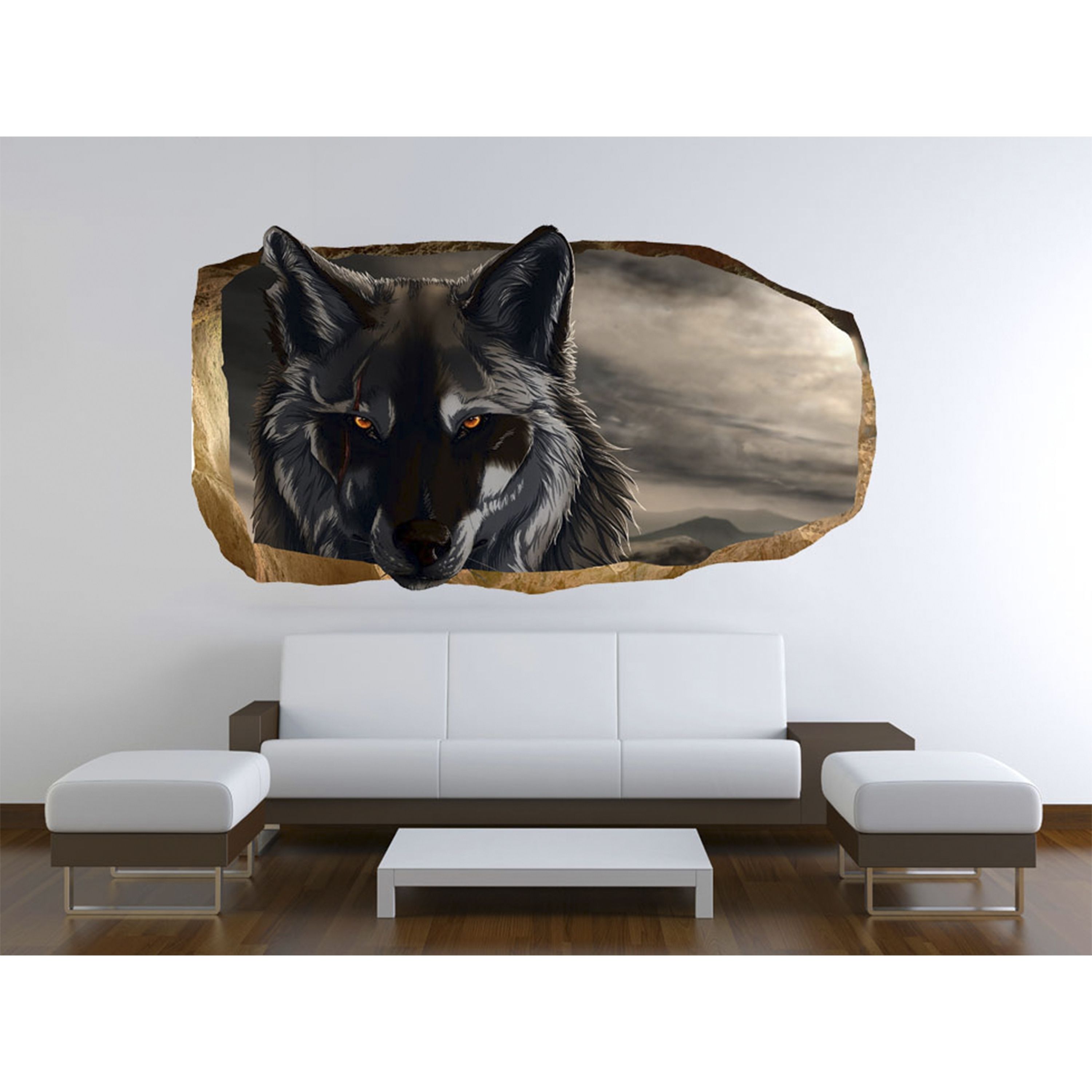 Startonight 3d Mural Wall Art Photo Decor Wolf Amazing Dual View Throughout Most Current Wolf 3d Wall Art (View 5 of 15)