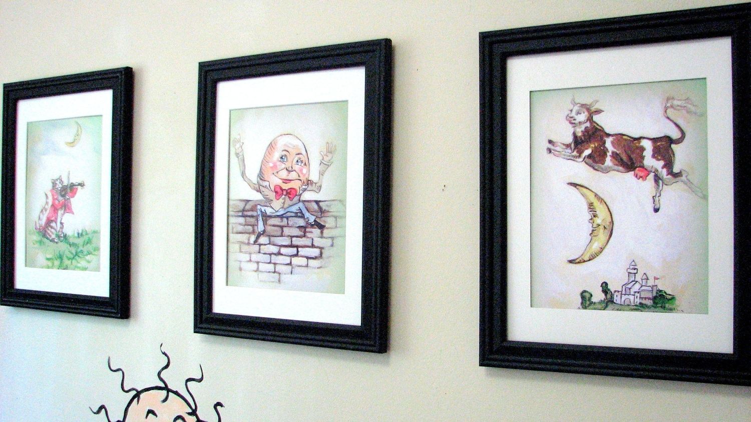 Tim Burton Wall Decals Inside Popular Nursery Rhyme Prints, Kids Wall Art, Nursery Decor, Children Decor (View 9 of 15)