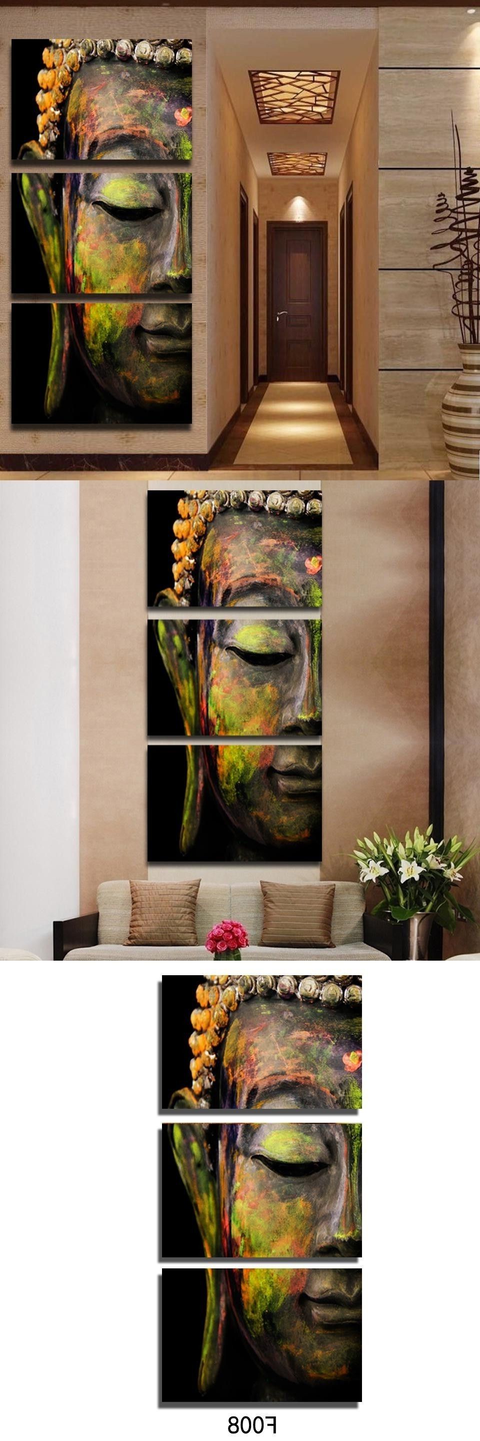 Top Fashion Handmade Modern Buddha Head Oil Painting On Canvas For Fashionable Inexpensive Canvas Wall Art (View 14 of 15)