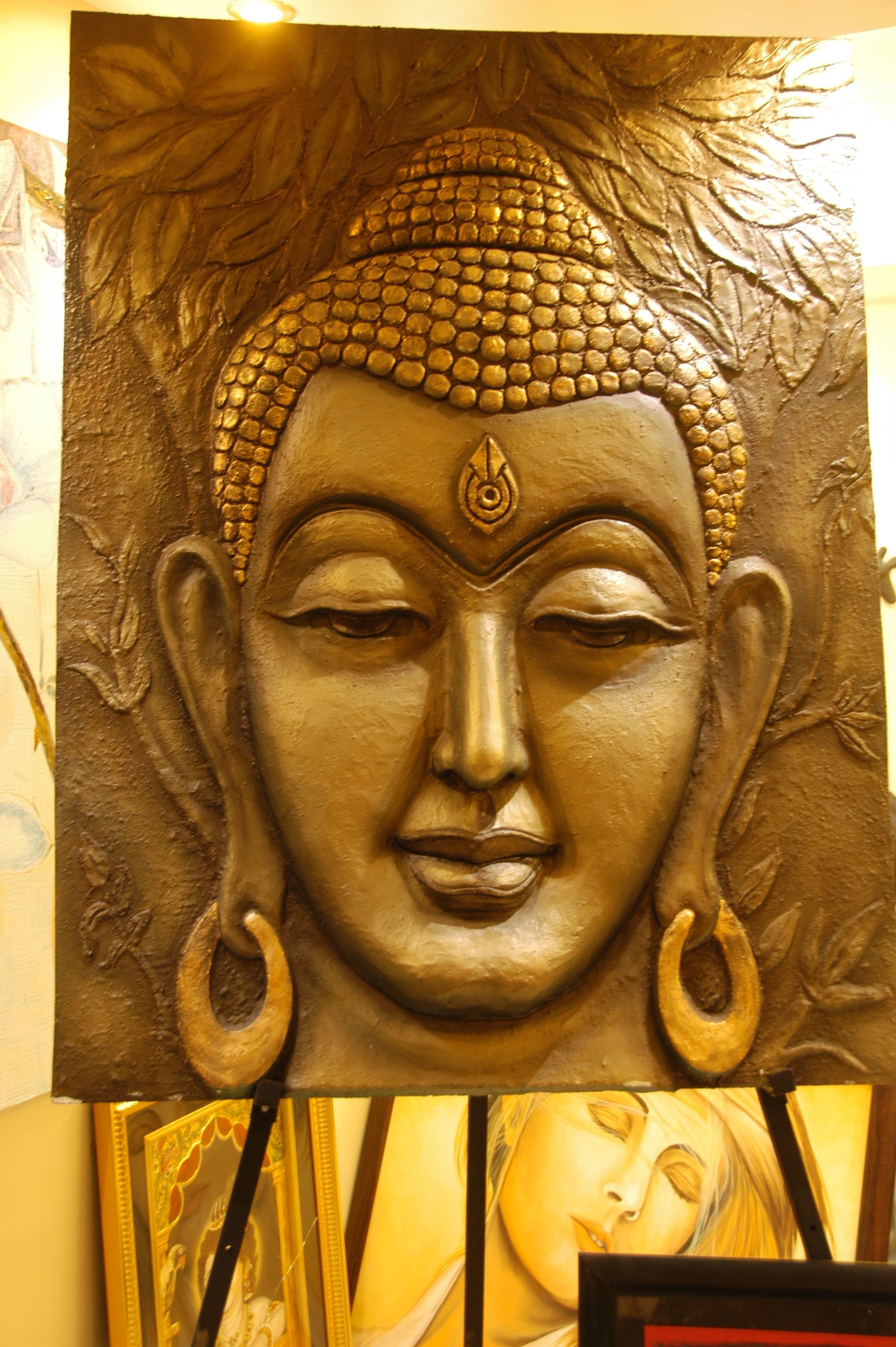 Trendy 3d Buddha Wall Art Intended For Buddha Mural Made Of Saw Dust, Pop, Ceramic ,mpa Composition (View 2 of 15)
