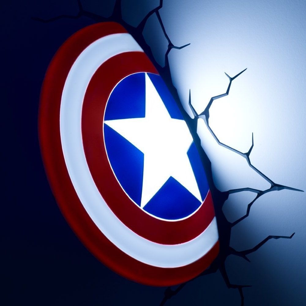 Trendy 3d Wall Art Captain America Night Light For Amazon: 3dlightfx Marvel Avengers Captain America 3d Deco (View 5 of 15)