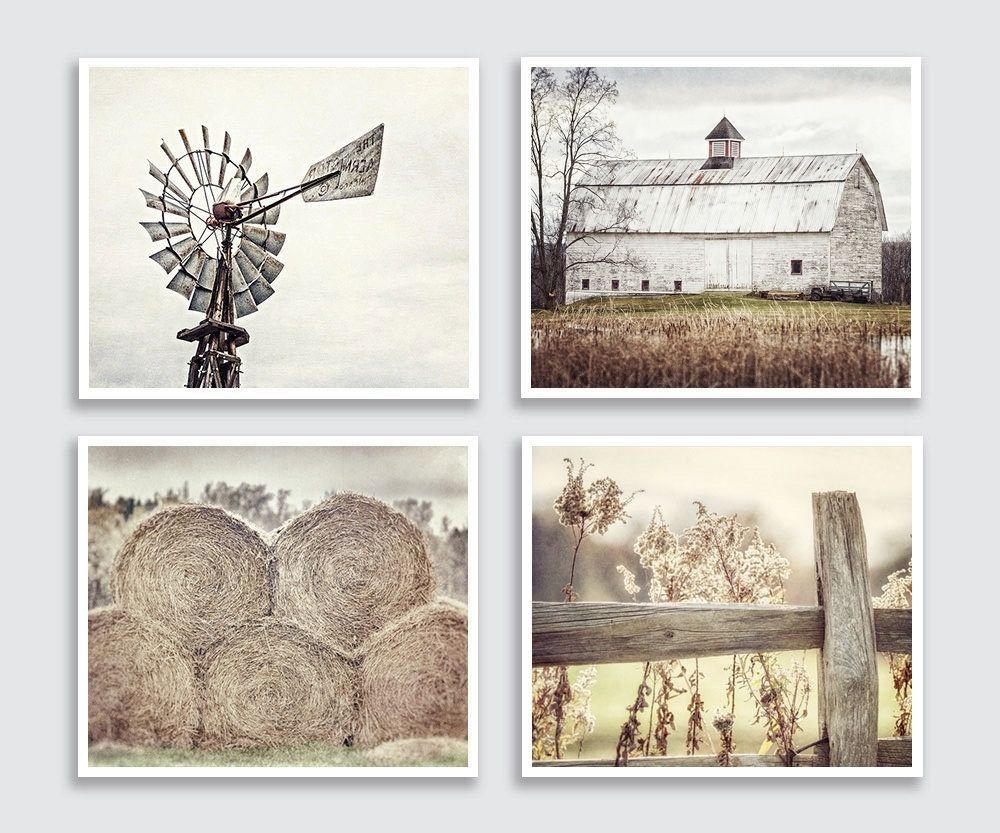 Trendy Farmhouse Decor Rustic Country Set Of 4 Modern Farmhouse Decor Within Farmhouse Wall Art (View 1 of 15)
