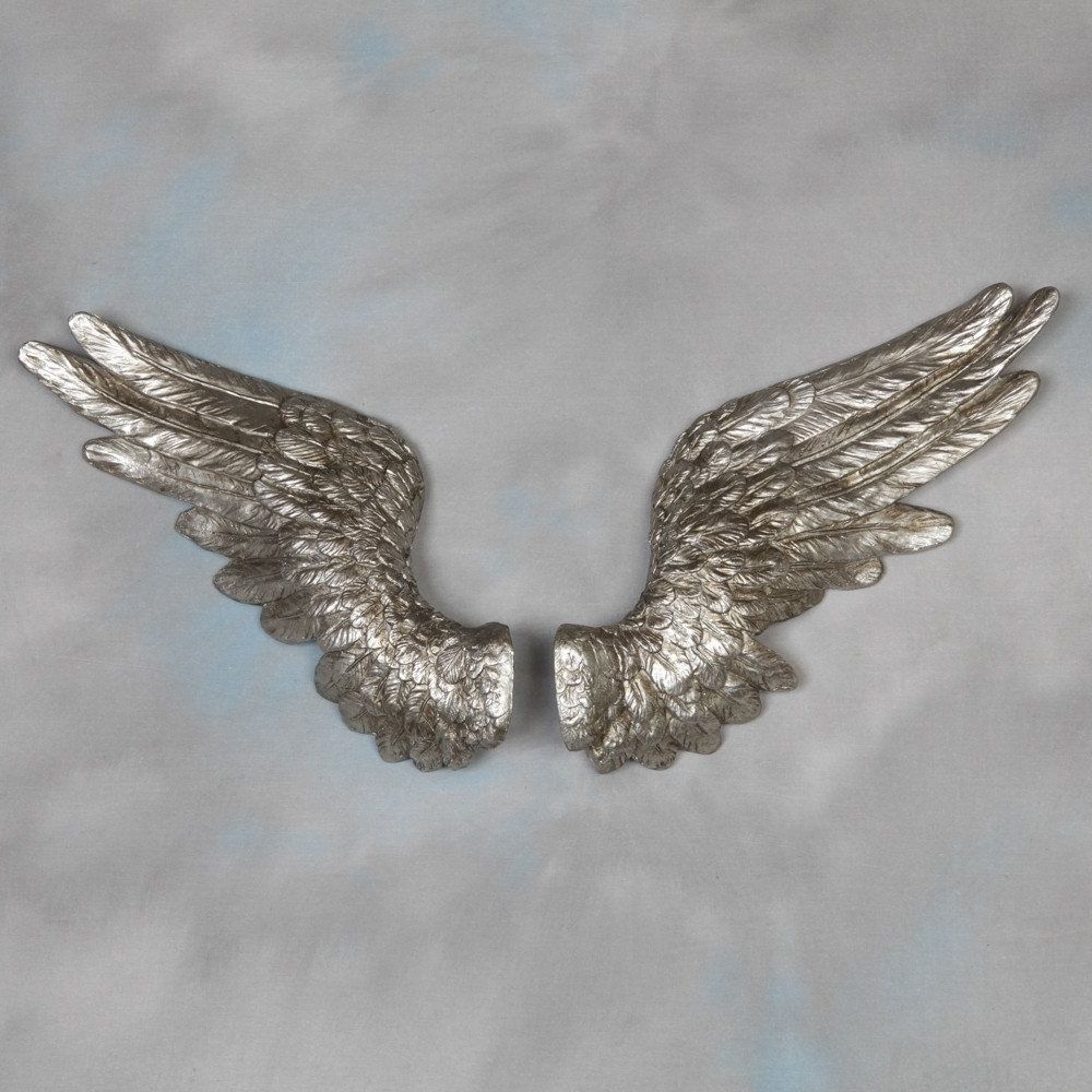 Trendy Large Silver Angel Wings Wall Decor/wall Art: Amazon.co (View 9 of 15)