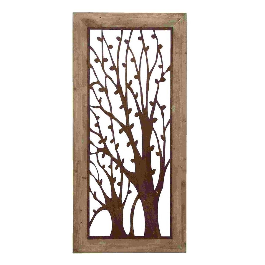 Trendy Metal Framed Wall Art In Shop Woodland Imports 26 In W X 56 In H Framed Metal Garden Trees (View 15 of 15)
