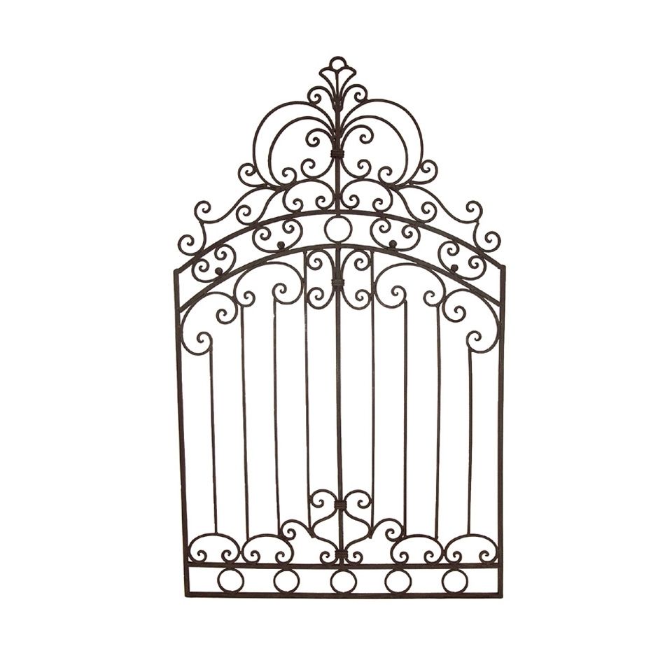 Trendy Tuscan Wrought Iron 50" Garden Gate Wall Grille Grill (View 1 of 15)