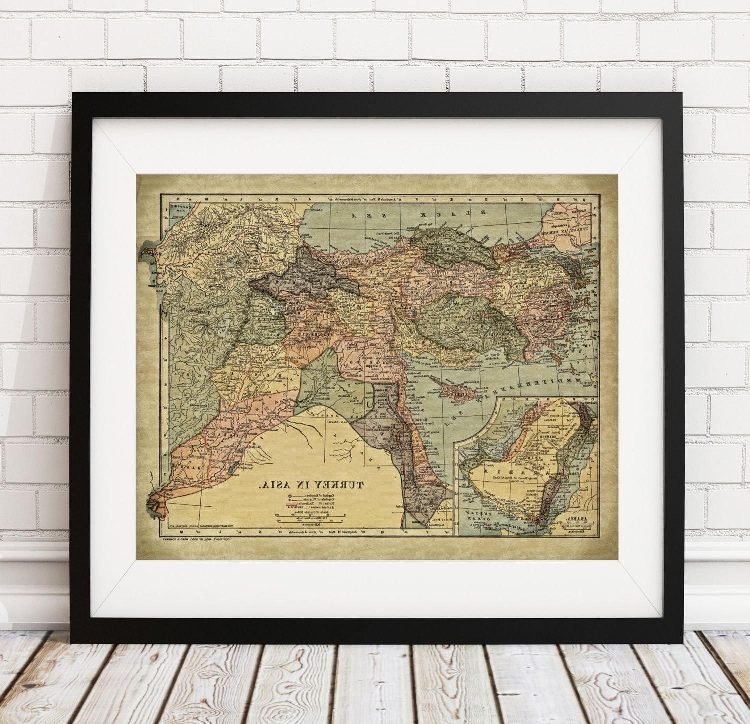 Turkish Wall Art With Regard To Most Current Turkey Map Print, Vintage Map Art, Antique Map, Map Poster (View 14 of 15)